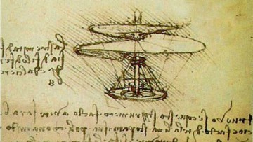 Drones en un dibujo de Leonardo da Vinci a partir de sus estudios sobre los pájaros.