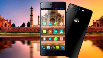 Teléfonos celulares inteligentes en la India: Taj Mahal.