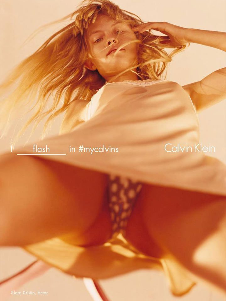 Calvin Klein apuesta a perturbar: Klara Kristin en sus calvins.
