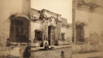 La Casa de doña Francisca Bazán de Laguna en 1869, antes de la demolición.