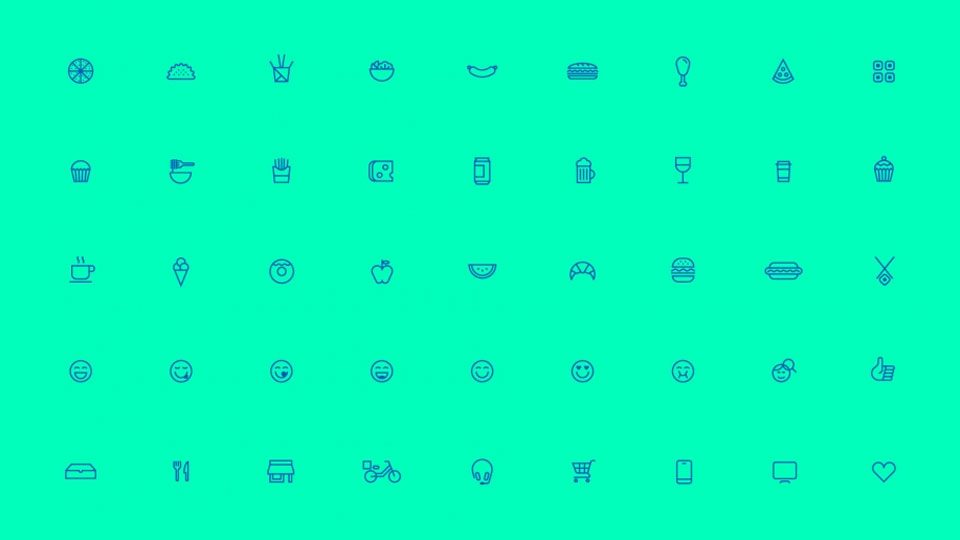 I+D/PedidosYa: íconos para la nueva marca 2017.