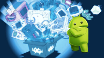 Androides digitales a la cabeza: la mirada de Android, el sistema operativo móvil de Google.