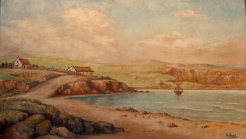 Puerto Soledad, Malvinas, óleo pintado por Luisa Vernet Lavalle de Llovera en 1829.